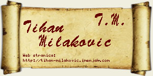 Tihan Milaković vizit kartica